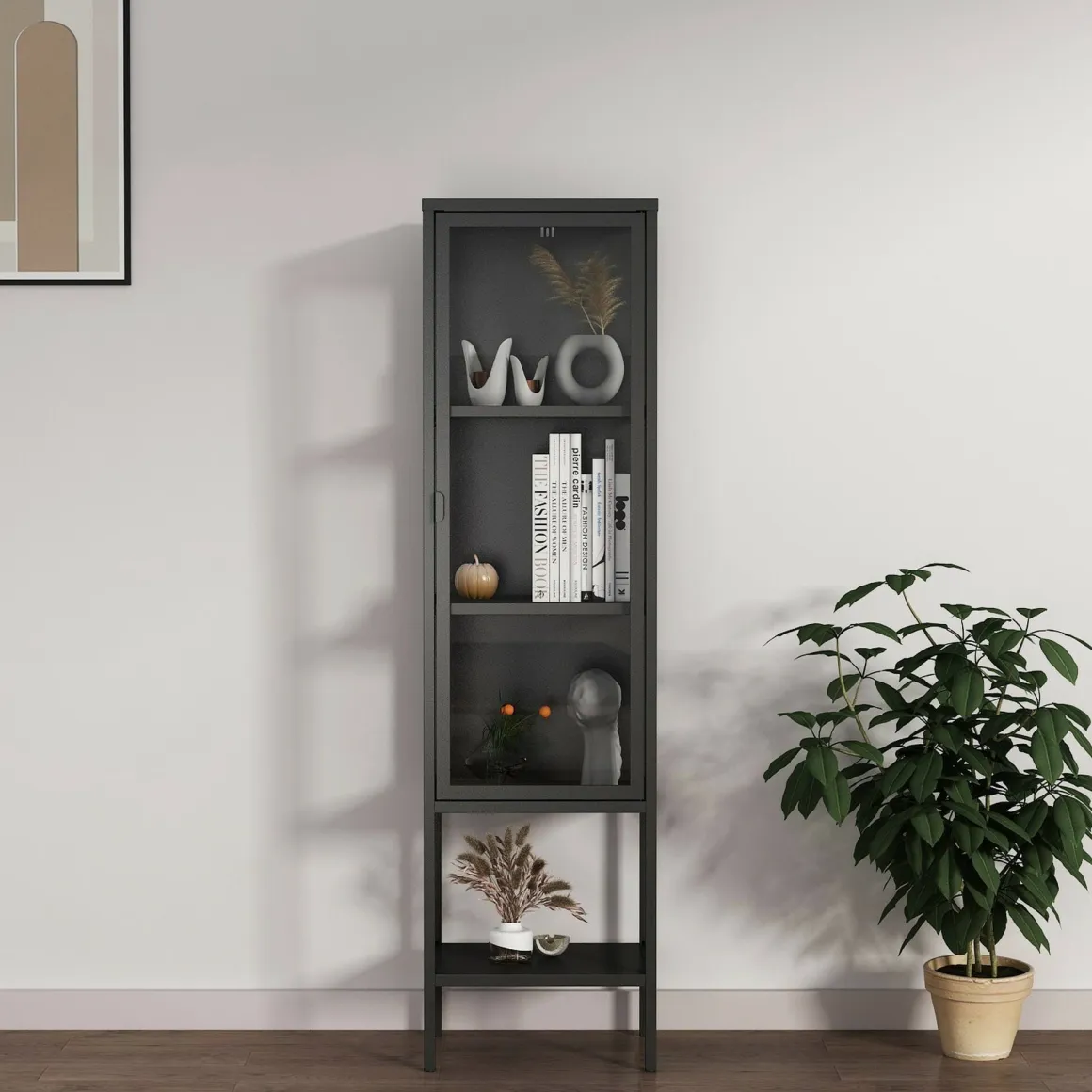 Mobile con vetrina 42x35x160h cm ardesia - Laces