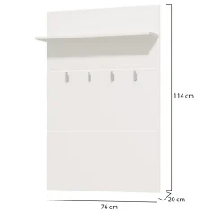 Mobili Da Ingresso > Dmora Mobile da Ingresso Bianco Bianco un Ripiano Appendiabiti 76x19.5x114h cm, Installazione Sospeso - Valdemone Bianco, Bianco
