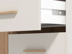 Mobile da Ingresso Bianco Crema Marrone un Cassetto 2 Ripiani 59.5x40x103h cm, Un'anta - Carducci