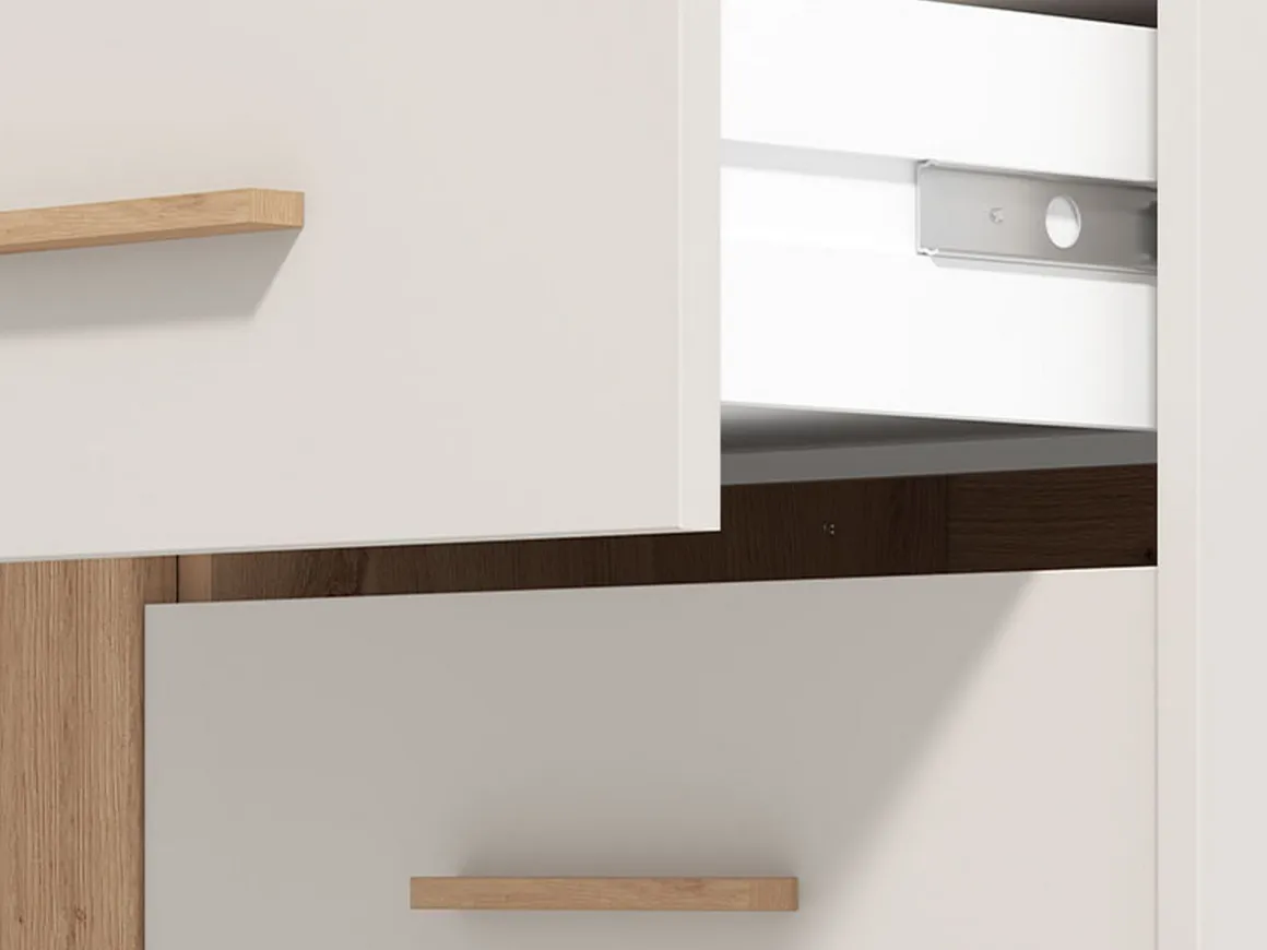 Mobile da Ingresso Bianco Crema Marrone un Cassetto 2 Ripiani 59.5x40x103h cm, Un'anta - Carducci