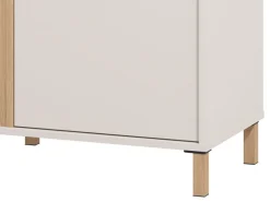 Mobile da Ingresso Bianco Crema Marrone un Cassetto 2 Ripiani 59.5x40x103h cm, Un'anta - Carducci