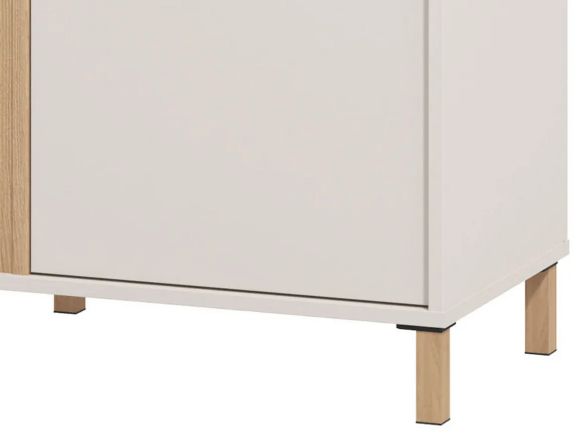 Mobile da Ingresso Bianco Crema Marrone un Cassetto 2 Ripiani 59.5x40x103h cm, Un'anta - Carducci