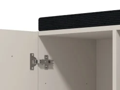 Mobile da Ingresso Bianco Crema Nero un Ripiano 2 Ante 77x35x40.5h cm, 2 Vani - Druento