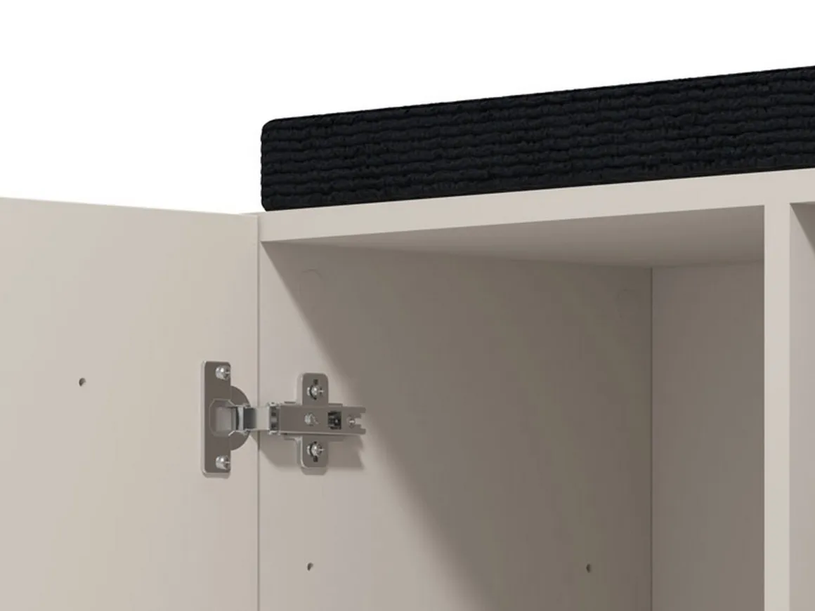 Mobile da Ingresso Bianco Crema Nero un Ripiano 2 Ante 77x35x40.5h cm, 2 Vani - Druento