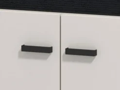 Mobile da Ingresso Bianco Crema Nero un Ripiano 2 Ante 77x35x40.5h cm, 2 Vani - Druento