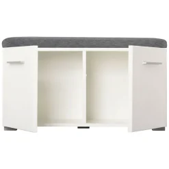 Mobili Da Ingresso > Dmora Mobile da Ingresso Bianco Grigio Scuro un Ripiano 2 Ante 79x35x45h cm, 2 Vani - Cannole Grigio, Bianco Scuro