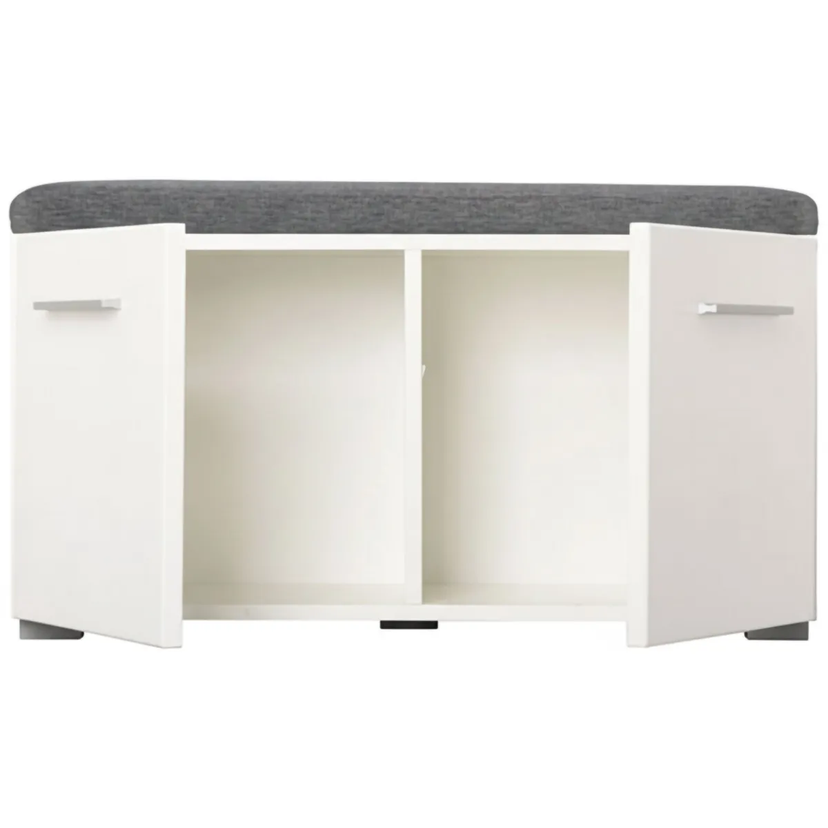 Mobili Da Ingresso > Dmora Mobile da Ingresso Bianco Grigio Scuro un Ripiano 2 Ante 79x35x45h cm, 2 Vani - Cannole Grigio, Bianco Scuro