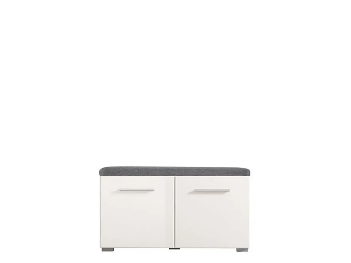 Mobili Da Ingresso > Dmora Mobile da Ingresso Bianco Grigio Scuro un Ripiano 2 Ante 79x35x45h cm, 2 Vani - Cannole Grigio, Bianco Scuro