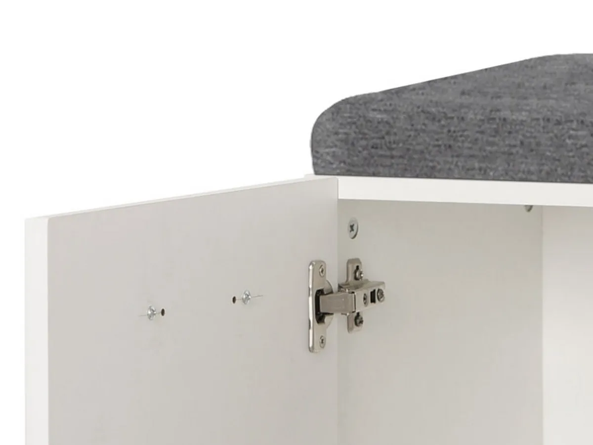 Mobili Da Ingresso > Dmora Mobile da Ingresso Bianco Grigio Scuro un Ripiano 2 Ante 79x35x45h cm, 2 Vani - Cannole Grigio, Bianco Scuro