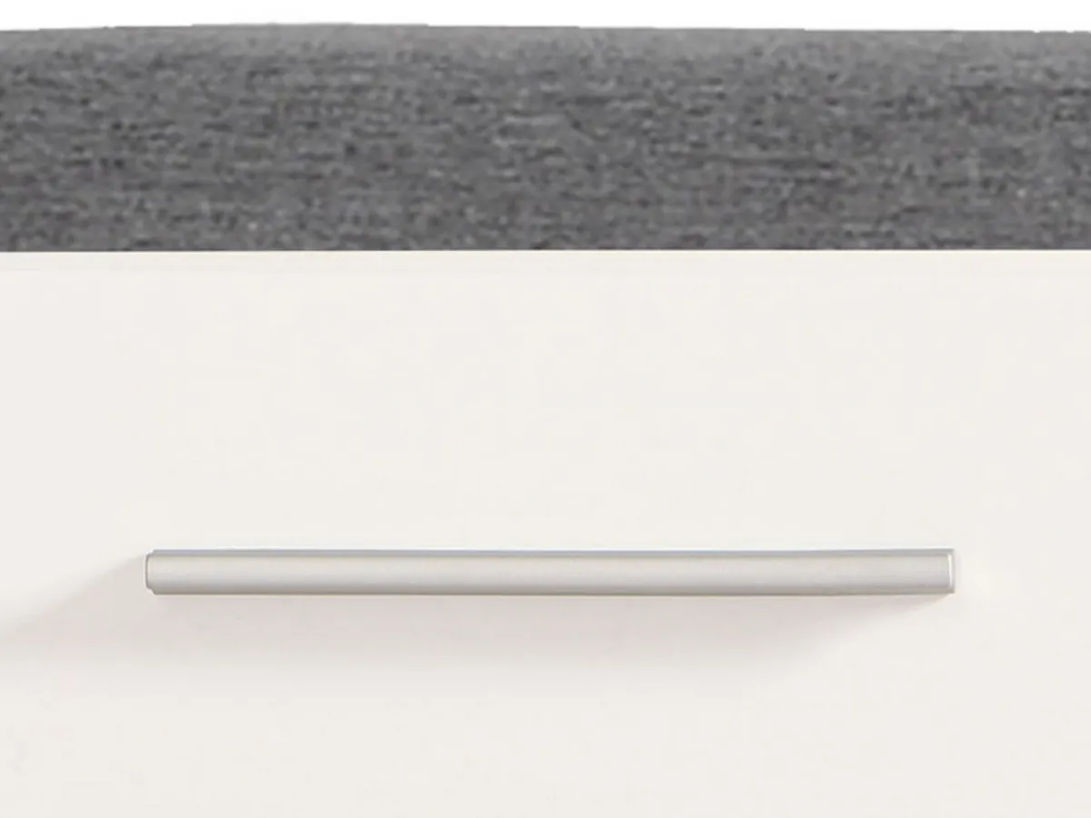 Mobili Da Ingresso > Dmora Mobile da Ingresso Bianco Grigio Scuro un Ripiano 2 Ante 79x35x45h cm, 2 Vani - Cannole Grigio, Bianco Scuro