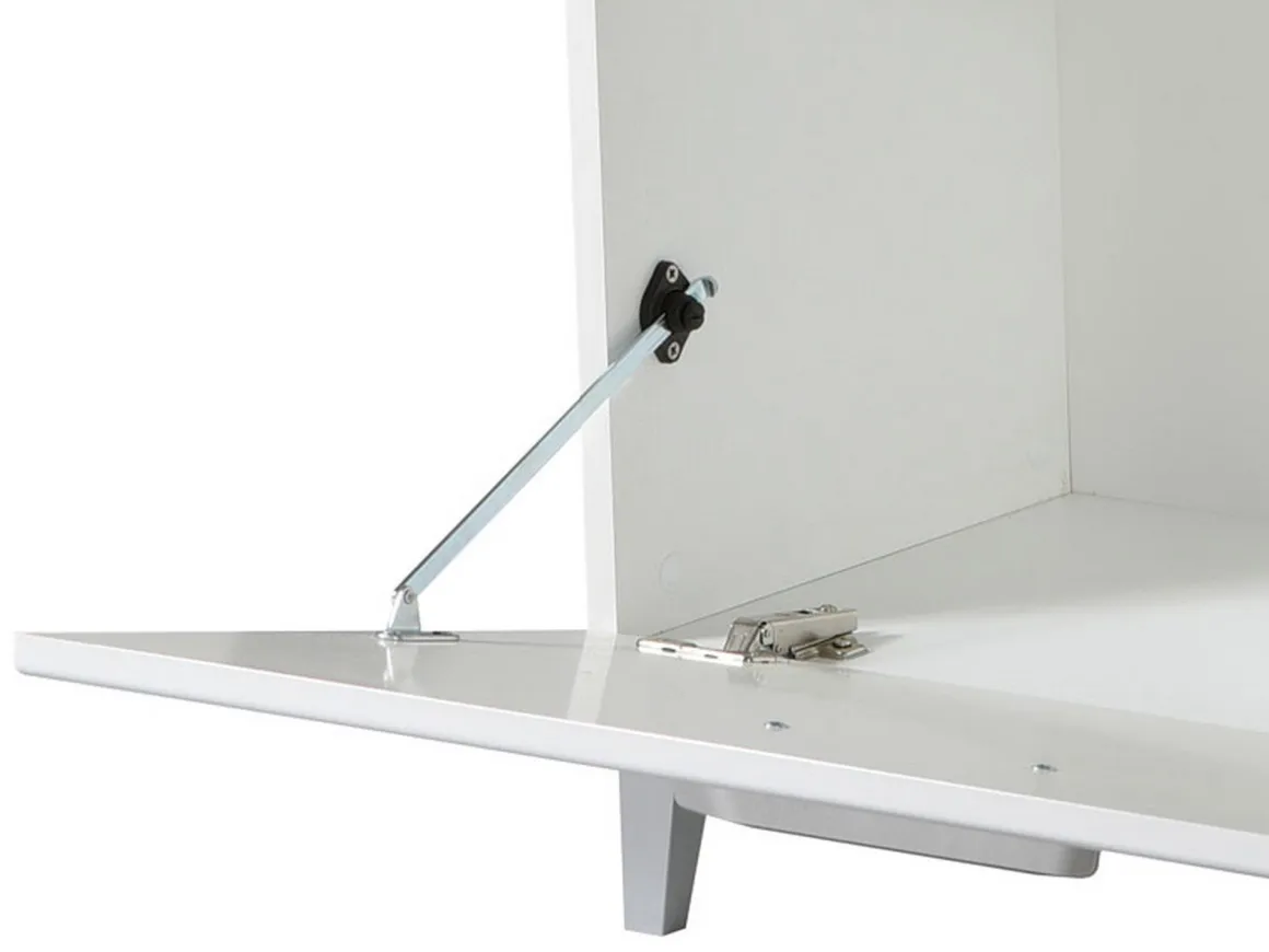 Mobile da Ingresso Bianco Grigio Scuro un Ripiano Un'anta 74.5x35x53h cm, 2 Vani - Ceranesi