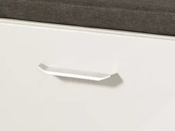 Mobile da Ingresso Bianco Grigio Scuro un Ripiano Un'anta 74.5x35x53h cm, 2 Vani - Ceranesi