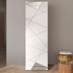 Mobili Da Ingresso > Dmora Mobile da Ingresso Bianco Lucido Bianco Appendiabiti 6 Paia 78x31x186.5h cm, 2 Ripiani - Medolla Bianco, Bianco Lucido