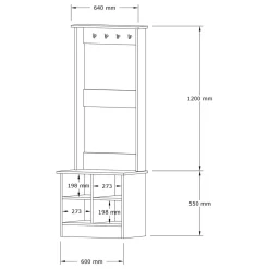 Mobile da Ingresso Bianco Marrone Rovere 6 Ripiani Appendiabiti 64x43x175h cm, 4 Vani - Verderio