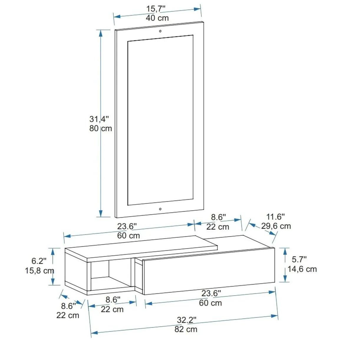 Mobili Da Ingresso > Dmora Mobile da Ingresso Bianco Nero Appendiabiti 6 Ripiani 112x35x170h cm, Apertura a Ribalta - Aiello Nero, Bianco