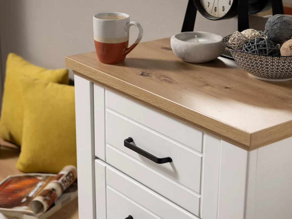 Mobile da Ingresso Bianco Opaco Marrone Rovere un Cassetto 2 Ripiani 60.5x41x105h cm, Un'anta - Rogeno