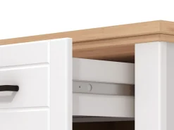 Mobile da Ingresso Bianco Opaco Marrone Rovere un Cassetto 2 Ripiani 60.5x41x105h cm, Un'anta - Rogeno