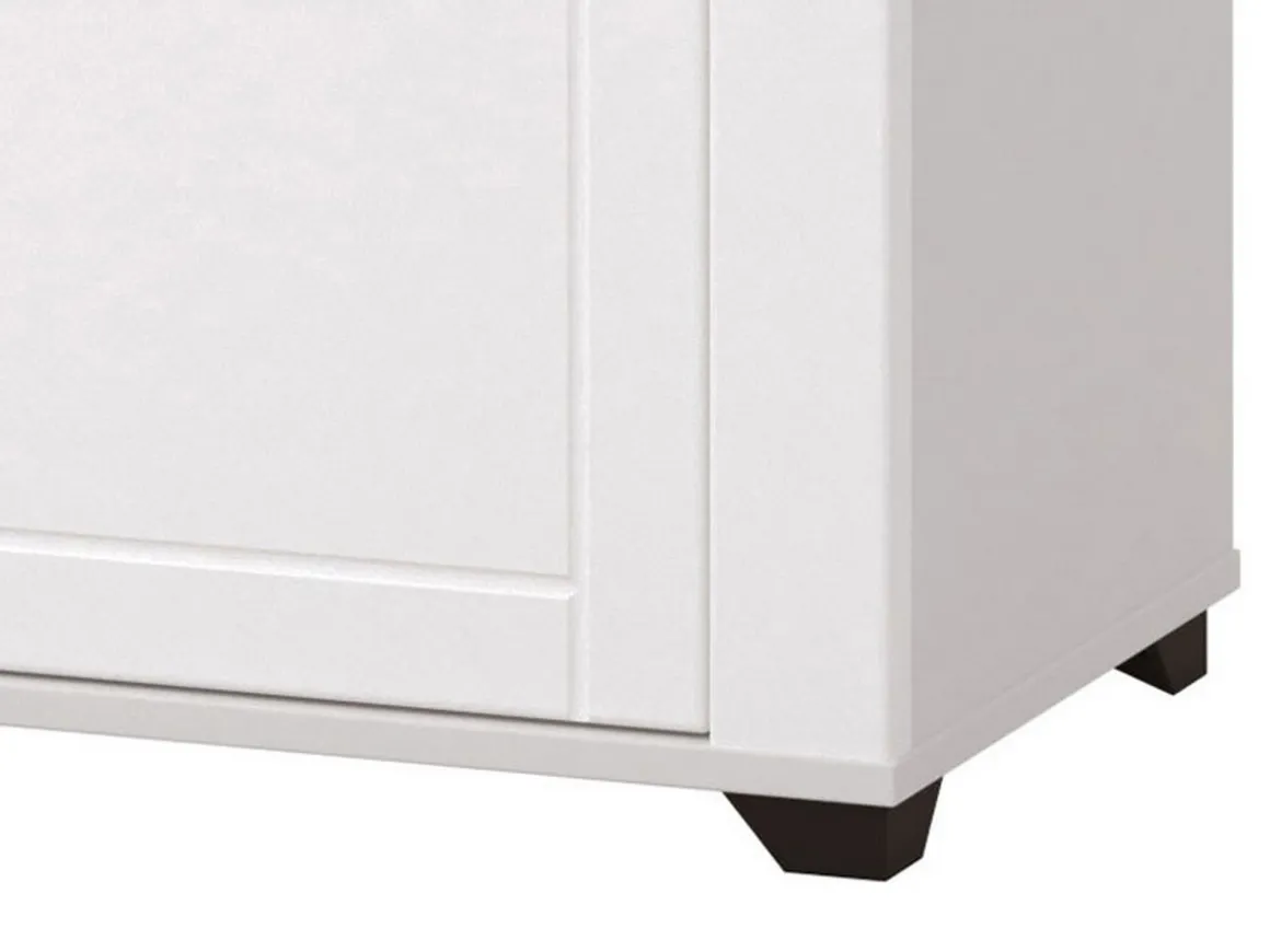 Mobile da Ingresso Bianco Opaco Marrone Rovere un Cassetto 2 Ripiani 60.5x41x105h cm, Un'anta - Rogeno