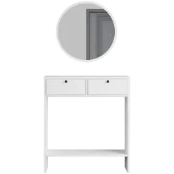 Mobili Da Ingresso > Dmora Mobile da Ingresso Specchio Incluso Modulabile 80x24x90h cm, 2 Ante - Chiarano Bianco