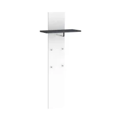 Ingresso > Dmora Mobile da ingresso elegante sospeso bianco lucido e ardesia 50x140h cm - Nives Grigio Ardesia, Bianco Lucido