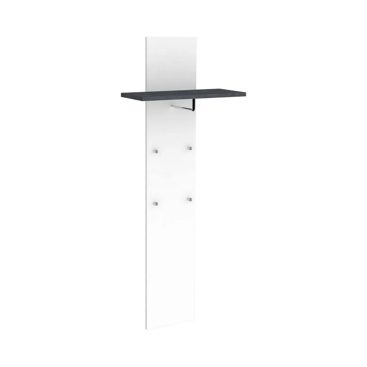 Ingresso > Dmora Mobile da ingresso elegante sospeso bianco lucido e ardesia 50x140h cm - Nives Grigio Ardesia, Bianco Lucido