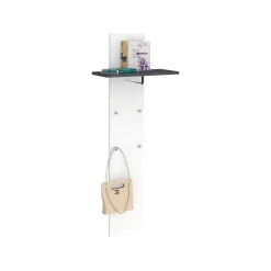Ingresso > Dmora Mobile da ingresso elegante sospeso bianco lucido e ardesia 50x140h cm - Nives Grigio Ardesia, Bianco Lucido