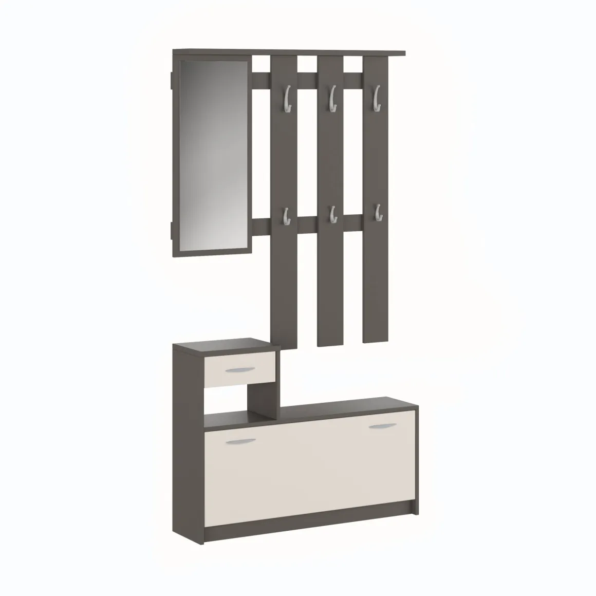 Ingresso > Dmora Mobile da ingresso Garolfo, 100x25h180 cm, Bianco e Betulla