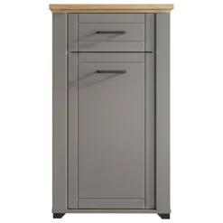 Mobili Da Ingresso > Dmora Mobile da Ingresso Grigio Marrone Rovere un Cassetto 2 Ripiani 60.5x41x105h cm, Un'anta - Rogeno Marrone, Grigio Rovere