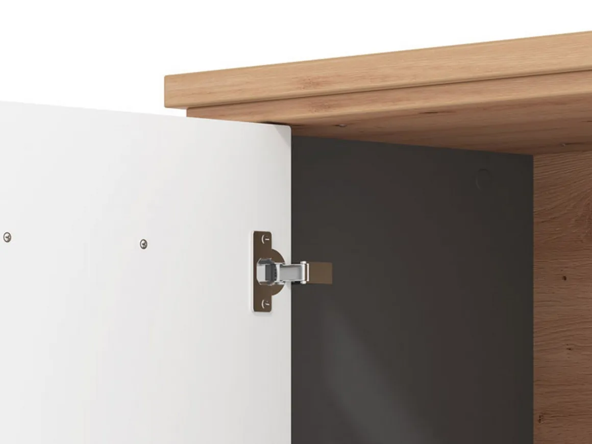 Mobile da Ingresso Grigio Marrone Rovere un Ripiano 2 Ante 103.5x41x47.5h cm, 2 Vani - Menfi
