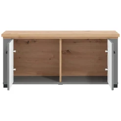 Mobile da Ingresso Grigio Marrone Rovere un Ripiano 2 Ante 103.5x41x47.5h cm, 2 Vani - Menfi