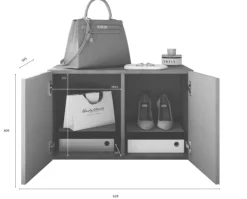 Mobili Da Ingresso > Dmora Mobile da Ingresso 2 Paia con Scarpiera 63x35x41h cm, 2 Ante - Scorrano Grigio