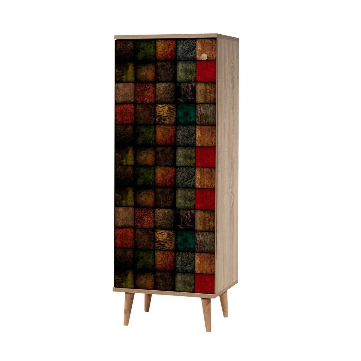 Mobili Da Ingresso|Ingresso > Dmora Mobile da Ingresso Marrone Quercia Nero Antracite 16 Paia Cassetti 50x38x135h cm, 7 Ripiani - Podgorica Nero Antracite, Marrone Quercia