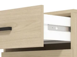 Mobili Da Ingresso > Dmora Mobile da Ingresso Marrone Rovere Chiaro Nero un Cassetto 2 Ripiani 51.5x35x98h cm, Un'anta - Trevi Nero, Marrone Rovere chiaro
