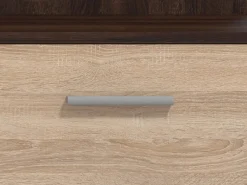 Mobile da Ingresso Marrone Rovere Marrone Noce Specchio Incluso un Cassetto 133.5x33x197.5h cm, 9 Ripiani - Volpara