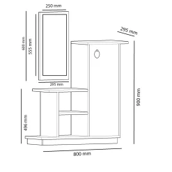 Mobili Da Ingresso > Dmora Mobile da Ingresso Marrone Rovere Nero Antracite Specchio Incluso un Cassetto 49x31x90h cm, 3 Ripiani - Equense Nero Antracite, Marrone Rovere