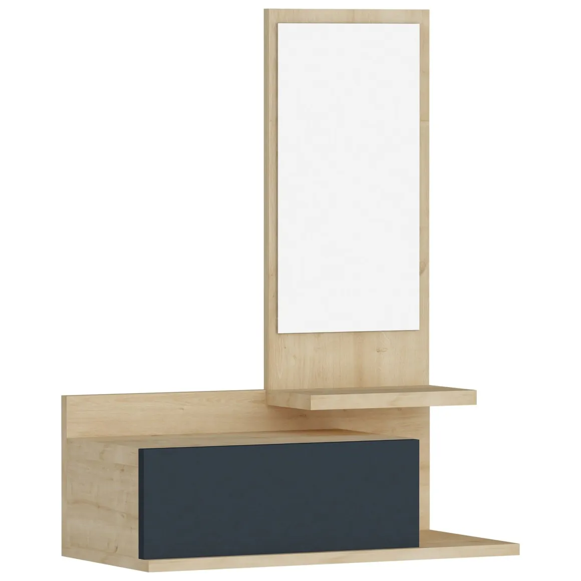 Mobili Da Ingresso > Dmora Mobile da Ingresso Marrone Rovere Nero Appendiabiti 2 Ripiani 113x35x49h cm, Apertura a Ribalta - Serina Nero, Marrone Rovere