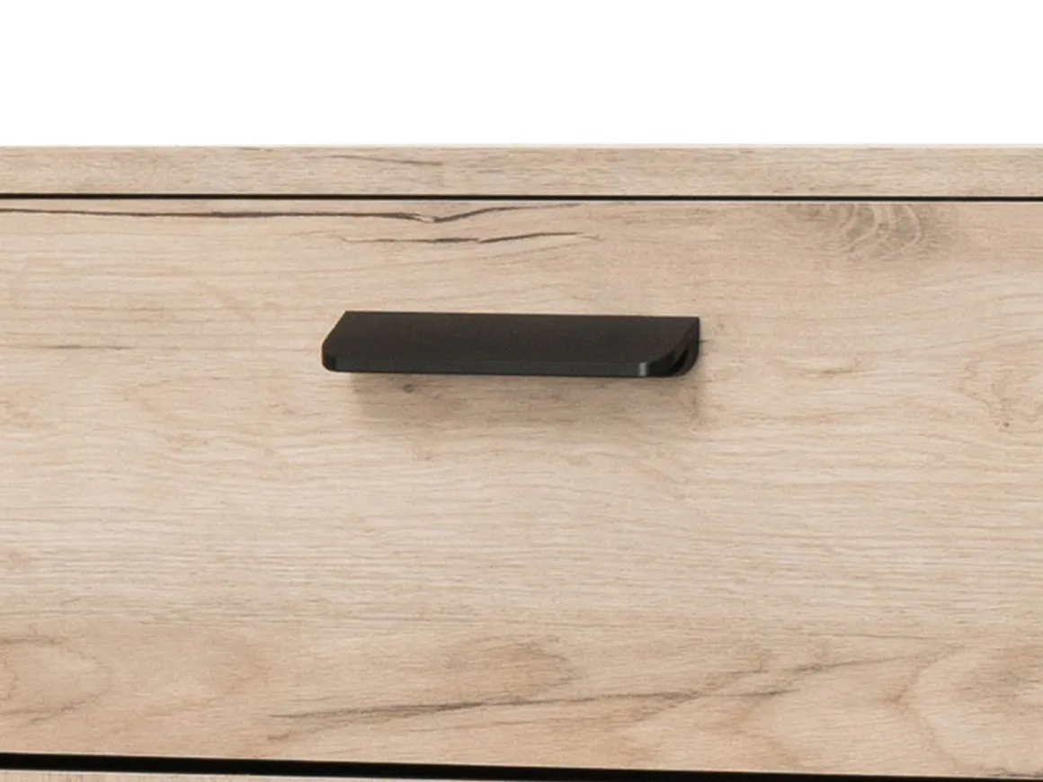 Mobile da Ingresso Marrone Rovere Nero un Cassetto 2 Ripiani 53.5x35x100.5h cm, Un'anta - Sezzadio