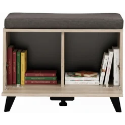 Mobile da Ingresso Marrone Rovere Nero un Ripiano Un'anta 68x35x52.5h cm, 2 Vani - Lainate