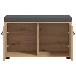 Mobili Da Ingresso > Dmora Mobile da Ingresso Marrone Rovere Nodi Grigio Scuro un Ripiano Apertura Battente 80x40x49h cm, 2 Ante - Pincara Grigio Scuro, Marrone Rovere Nodi