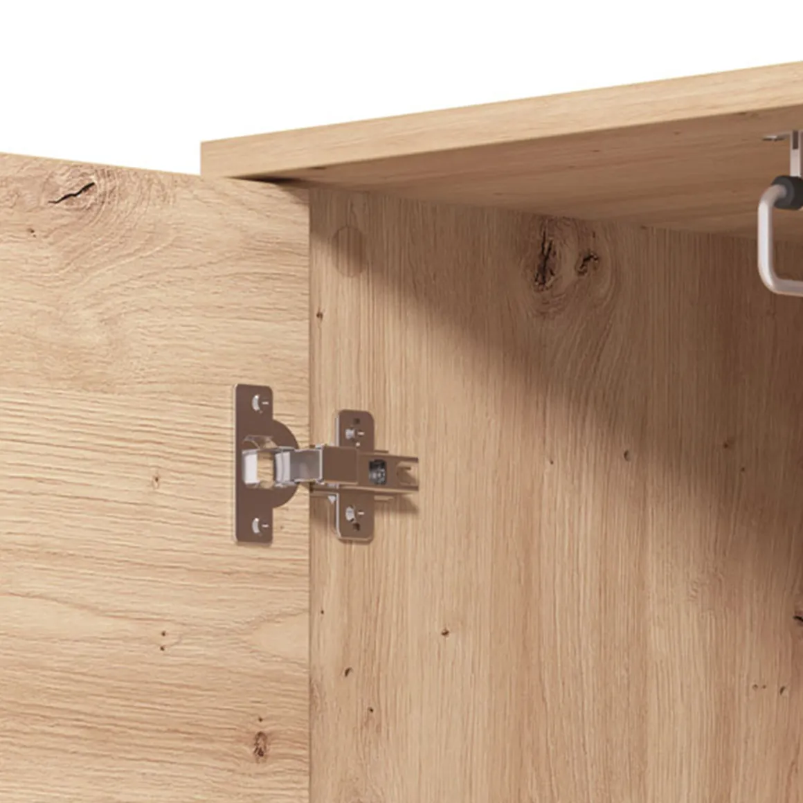 Mobili Da Ingresso > Dmora Mobile da Ingresso Marrone Rovere Nodi Nero Specchio Incluso 7 Ripiani 134.5x34.5x192.5h cm, Appendiabiti - Pandino Nero, Marrone Rovere Nodi