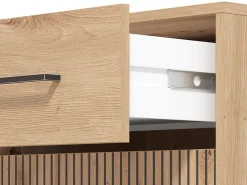 Mobili Da Ingresso > Dmora Mobile da Ingresso Marrone Rovere Nodi Nero un Cassetto 2 Ripiani 54.5x40x109.5h cm, Un'anta - Pollenza Nero, Marrone Rovere Nodi