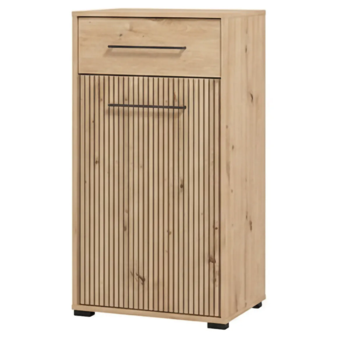 Mobili Da Ingresso > Dmora Mobile da Ingresso Marrone Rovere Nodi Nero un Cassetto 2 Ripiani 54.5x40x109.5h cm, Un'anta - Pollenza Nero, Marrone Rovere Nodi