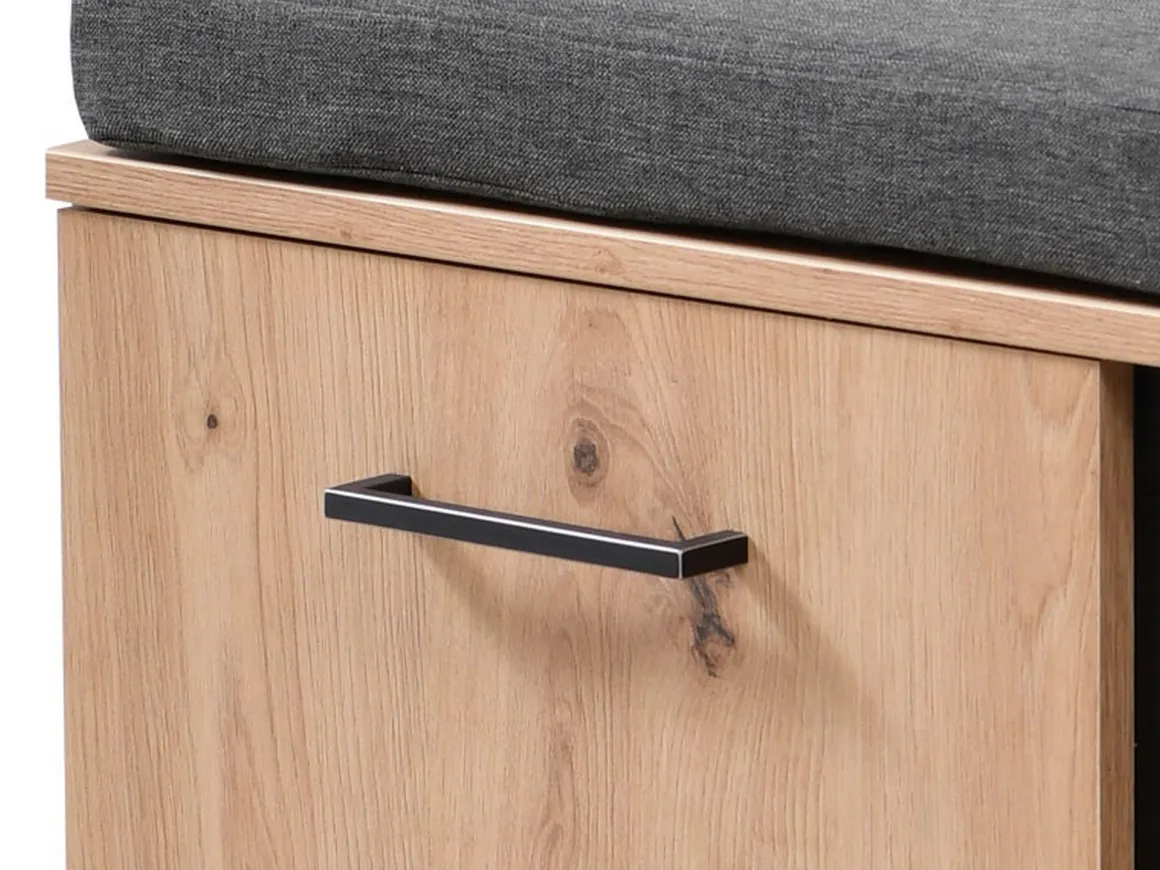 Mobile da Ingresso Marrone Rovere Nodi Nero un Ripiano 2 Ante 84.5x35x59.5h cm, 2 Vani - Roascio