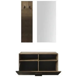 Mobili Da Ingresso > Dmora Mobile da Ingresso Specchio Incluso un Ripiano 82x30x15h cm, Modulabile - Cremano Marrone Rovere