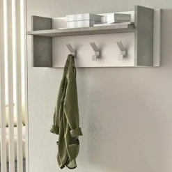 Mobile da ingresso minimal sospeso bianco e cemento 90x34h cm - Angry