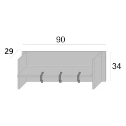 Mobile da ingresso minimal sospeso bianco e cemento 90x34h cm - Angry