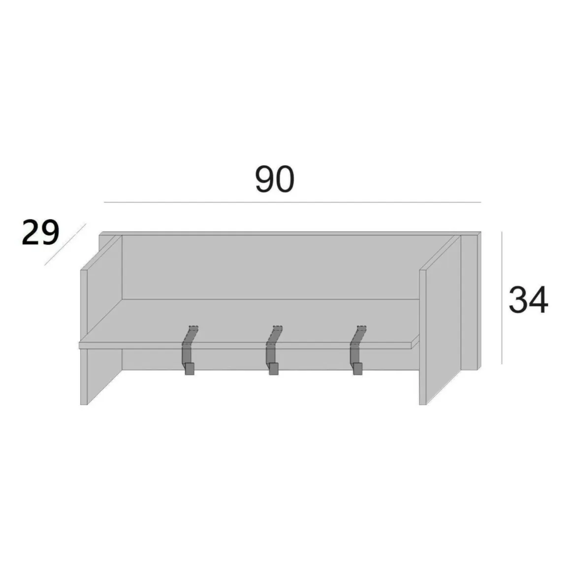 Mobile da ingresso minimal sospeso bianco e cemento 90x34h cm - Angry