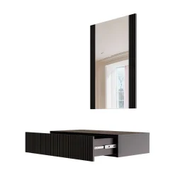 Consolle > Dmora Mobile da Ingresso Specchio Incluso Paia 80x42x97h cm, un Cassetto - Premolo Nero