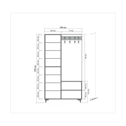 Mobili Da Ingresso|Ingresso > Dmora Mobile da ingresso quercia 90x194h cm - Savina Marrone Quercia