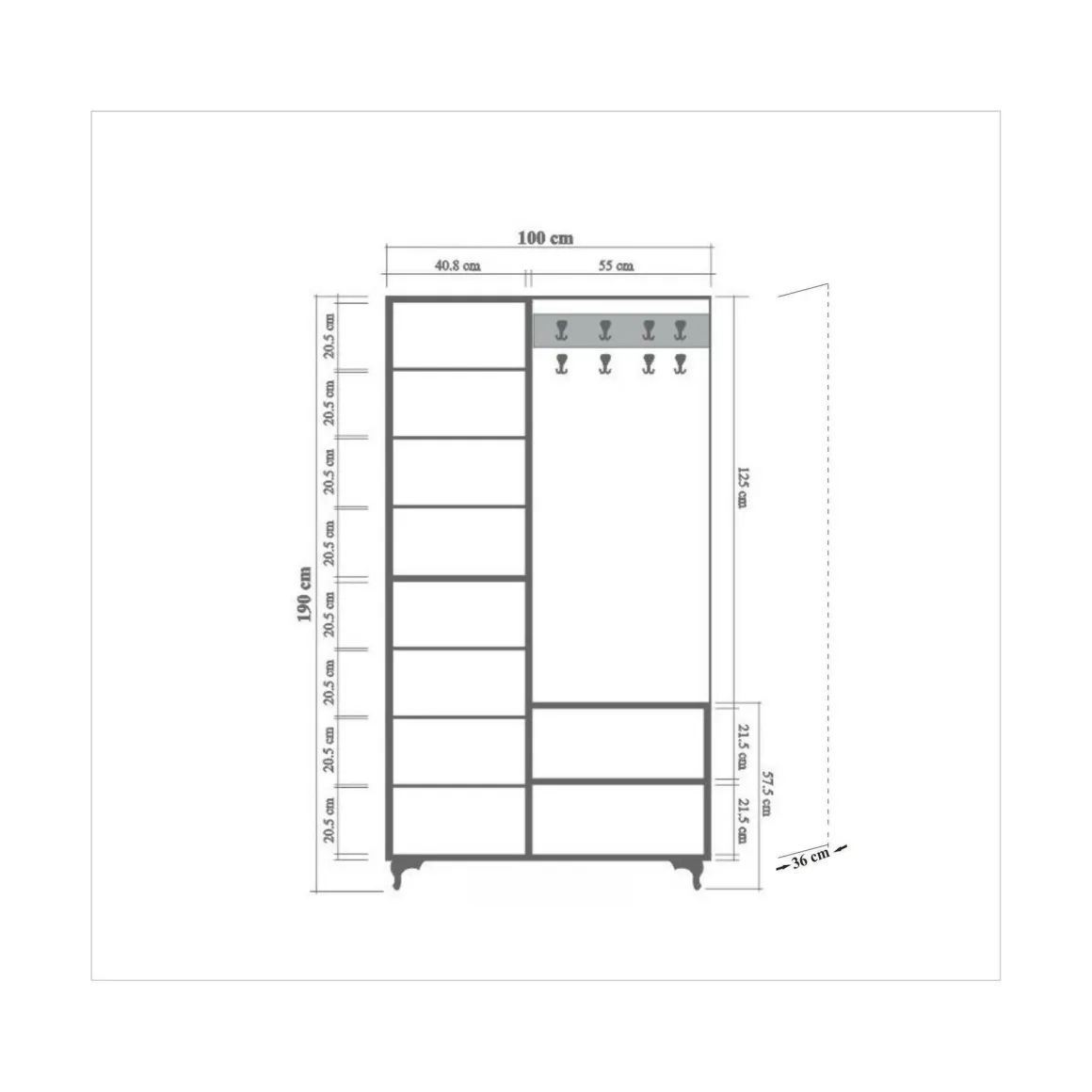 Mobili Da Ingresso|Ingresso > Dmora Mobile da ingresso quercia 90x194h cm - Savina Marrone Quercia